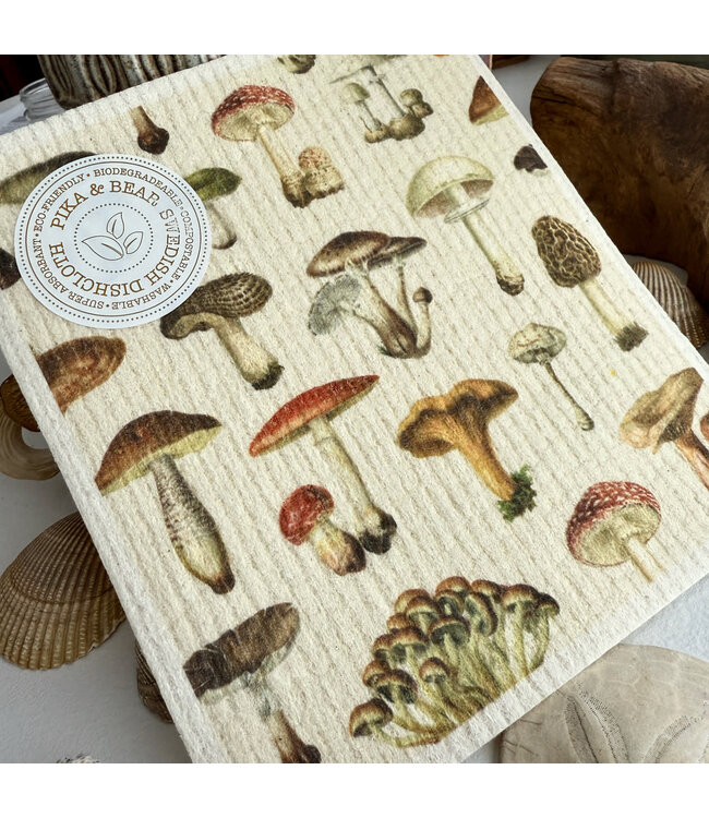 Pika & Bear Swedish Dishcloth Single - "Ortus" Mushroom