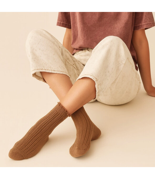 Pika & Bear Pointelle Zoe Socks Pack of 2 - Blk/Cocoa