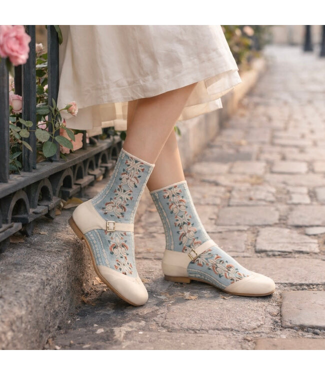 Pika & Bear Floral Applique & Pointelle Socks Pack of 3