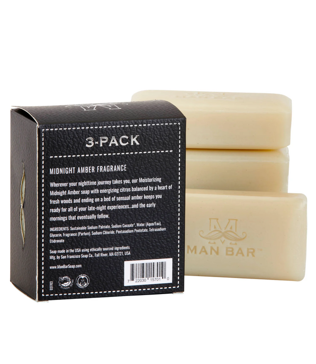 San Francisco Soap Company Man Bar Mini 3 Pack - Midnight Amber