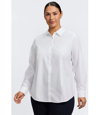 Foxcroft Dianna Long Sleeve Button-Up - White