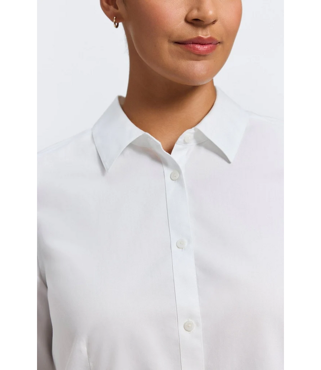 Foxcroft Dianna Long Sleeve Button-Up - White