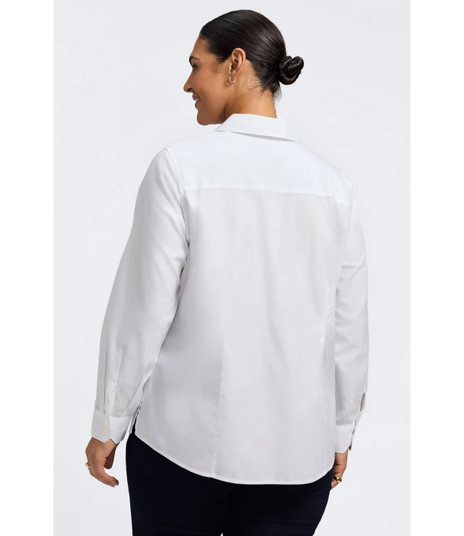 Foxcroft Dianna Long Sleeve Button-Up - White