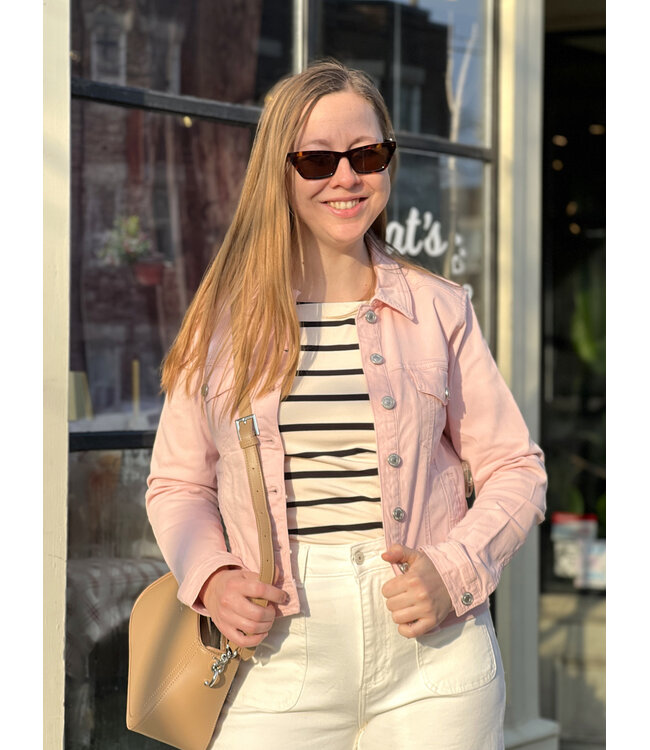 Fransa Twill Jacket - Lotus Pink