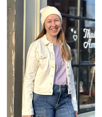 Fransa Twill Jacket - Whisper White