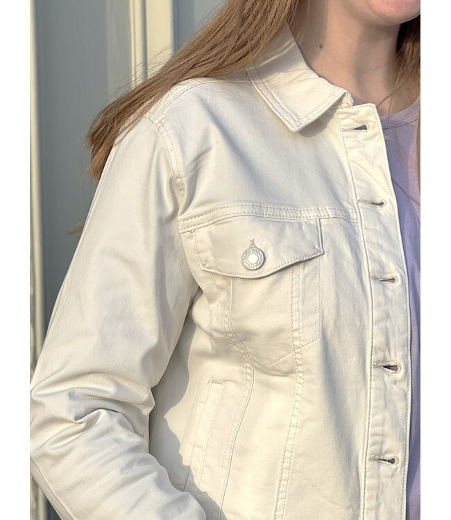 Fransa Twill Jacket - Whisper White