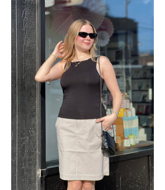 Fransa Frena Skirt - Olive Stripes