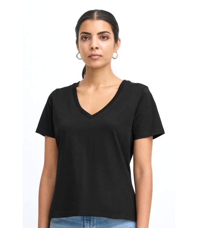 ICHI IHPalmer V-Neck Tee - Black