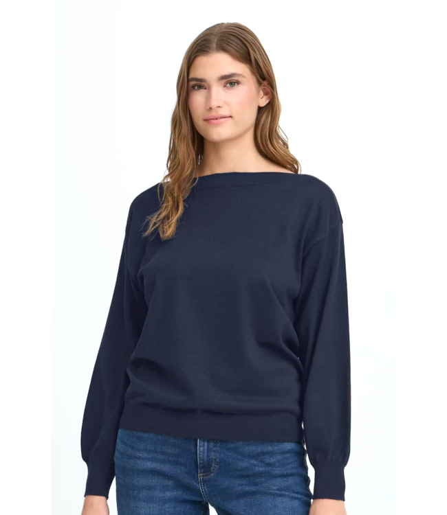 ICHI IHLuls Boat Neck Long Sleeve - Total Eclipse