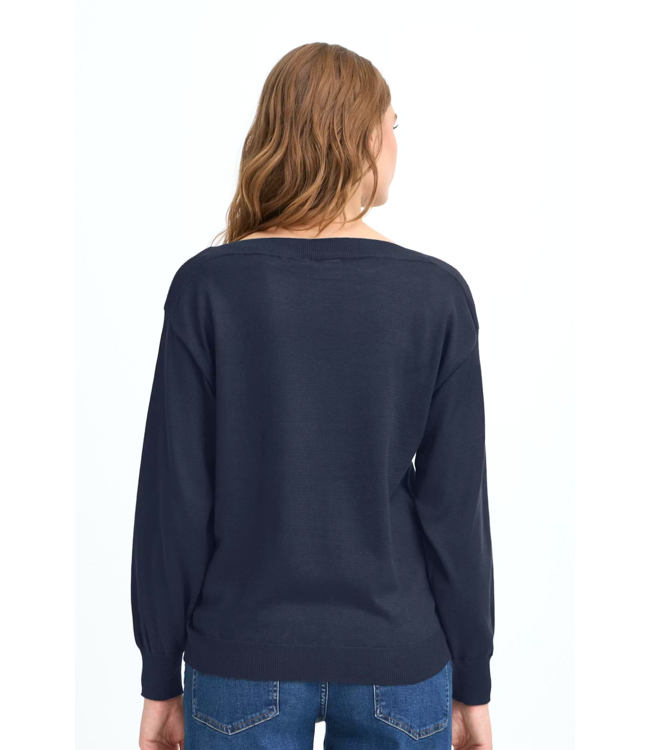 ICHI IHLuls Boat Neck Long Sleeve - Total Eclipse