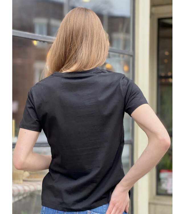 Point Zero V Neck Cotton Tee - Black