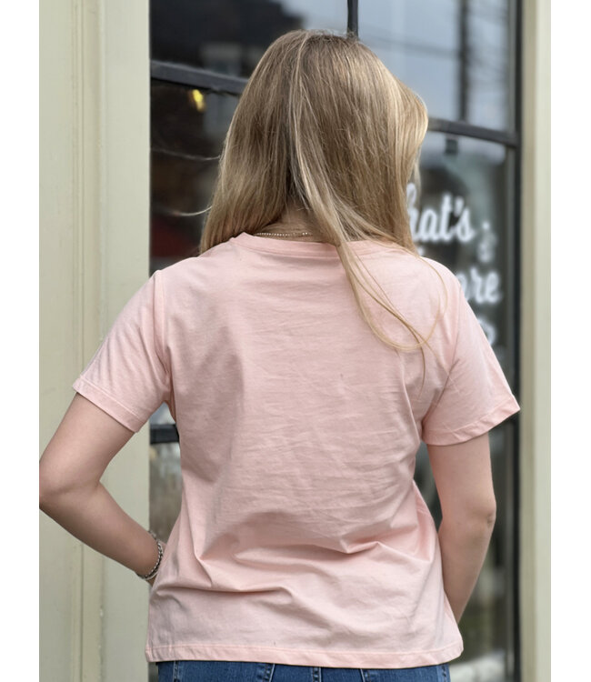 Point Zero V Neck Cotton Tee - Petal