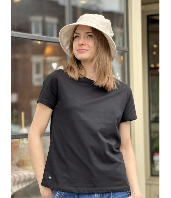 Point Zero Crew Neck Cotton Tee - Black