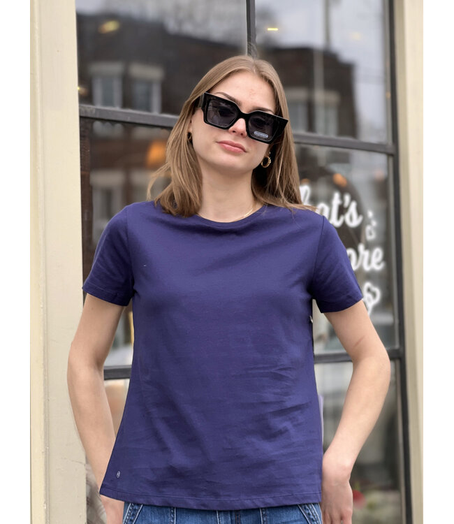 Point Zero Crew Neck Cotton Tee - Navy