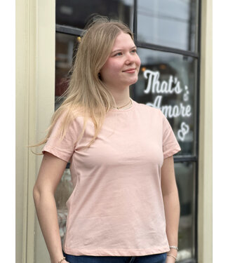 Point Zero Crew Neck Cotton Tee - Petal