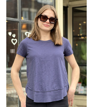 Mododoc Crew Swing Tee w/Rib Detail - Sailor Blue