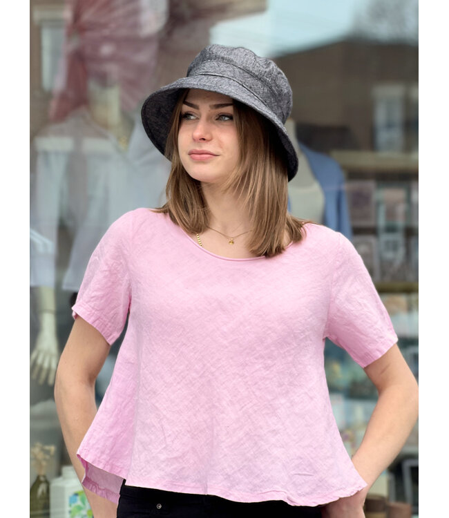 Astrid Linen A-Line T-Shirt - Pink