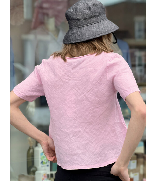 Astrid Linen A-Line T-Shirt - Pink