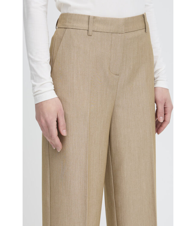 B. Young Danta Wide Leg Crop Pants - Humus Melange