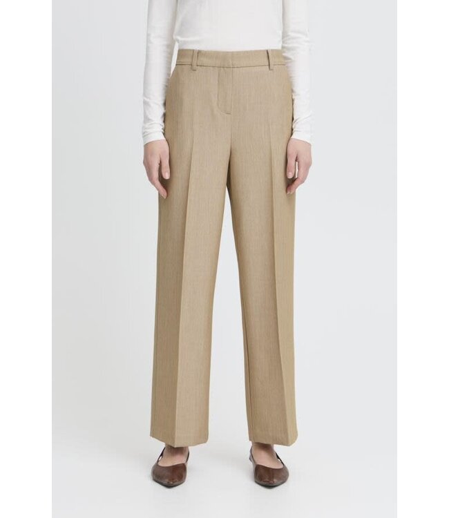 B. Young Danta Wide Leg Crop Pants - Humus Melange