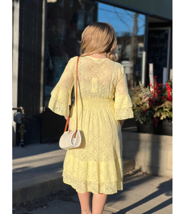 Astrid Lacey Ruffle Sundress - Yellow