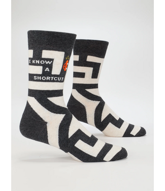 Blue Q Crew Socks - I Know A Shortcut