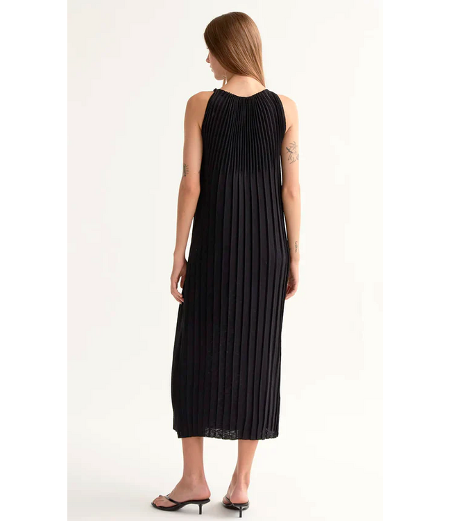 Compania Fantastica Knit Pleated  Dress - Black