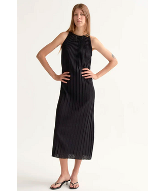 Compania Fantastica Knit Pleated  Dress - Black