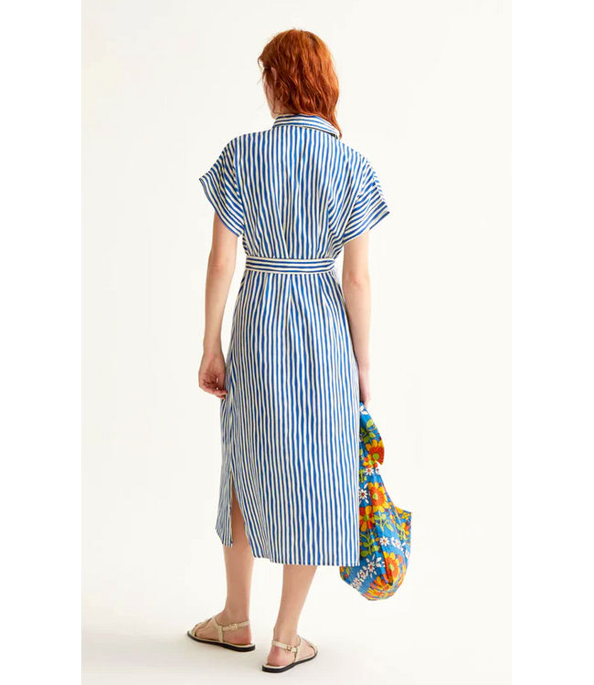 Compania Fantastica Midi Stripe Dress - Blue