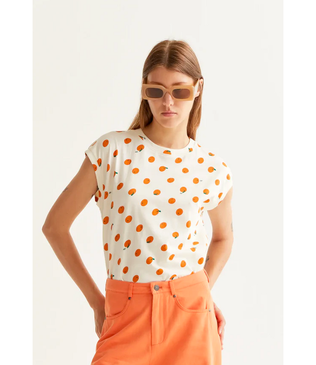 Compania Fantastica Cotton Tee - Orange Print