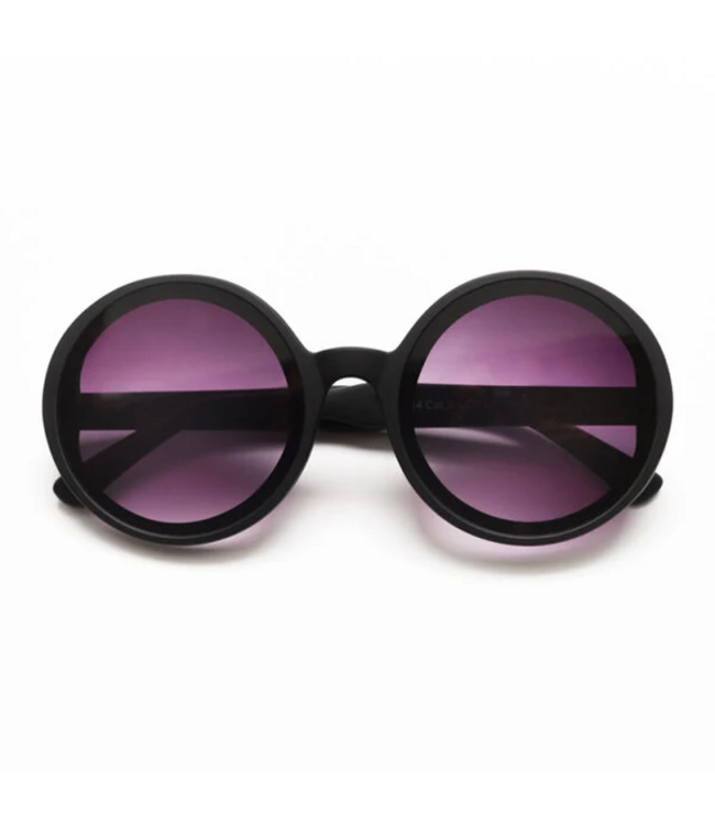 Okkia Monica Circle Sunglasses - Black