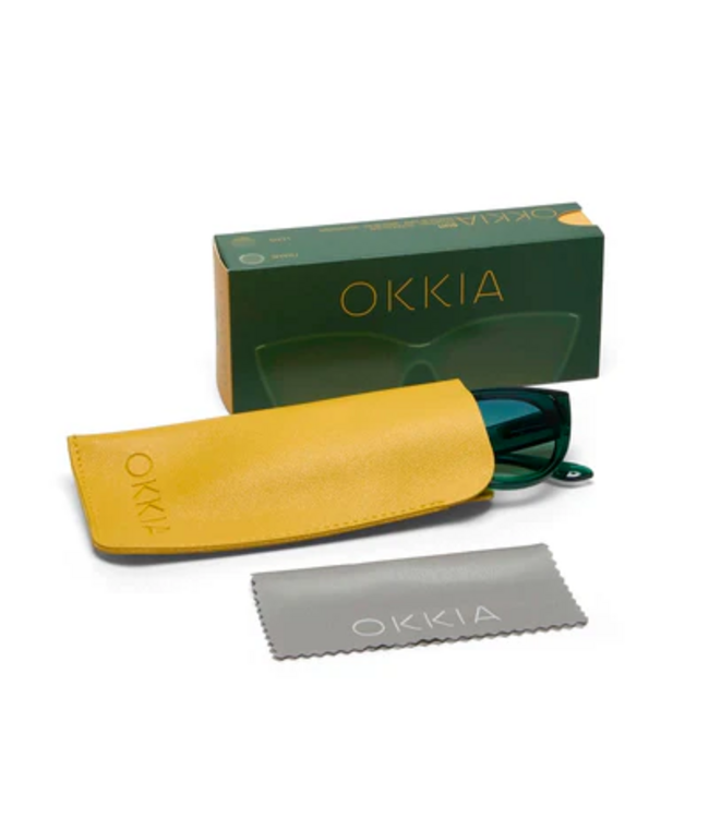 Okkia Silvia Cat Eye Sunglasses - Transparent Green