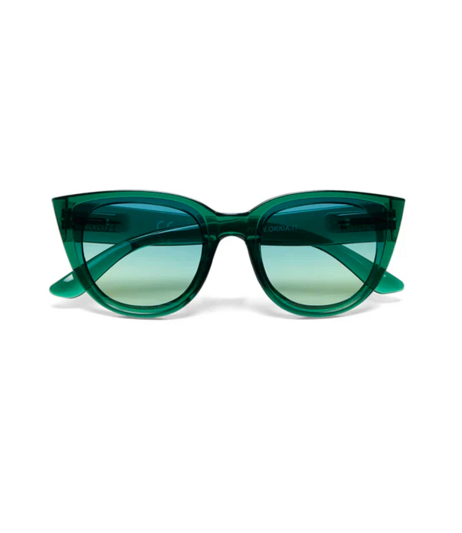Okkia Silvia Cat Eye Sunglasses - Transparent Green