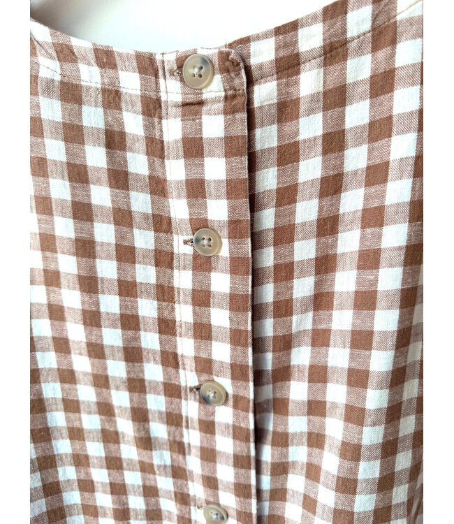 B. Young Gingham Top w/ Buttons at Back - WoodSmoke
