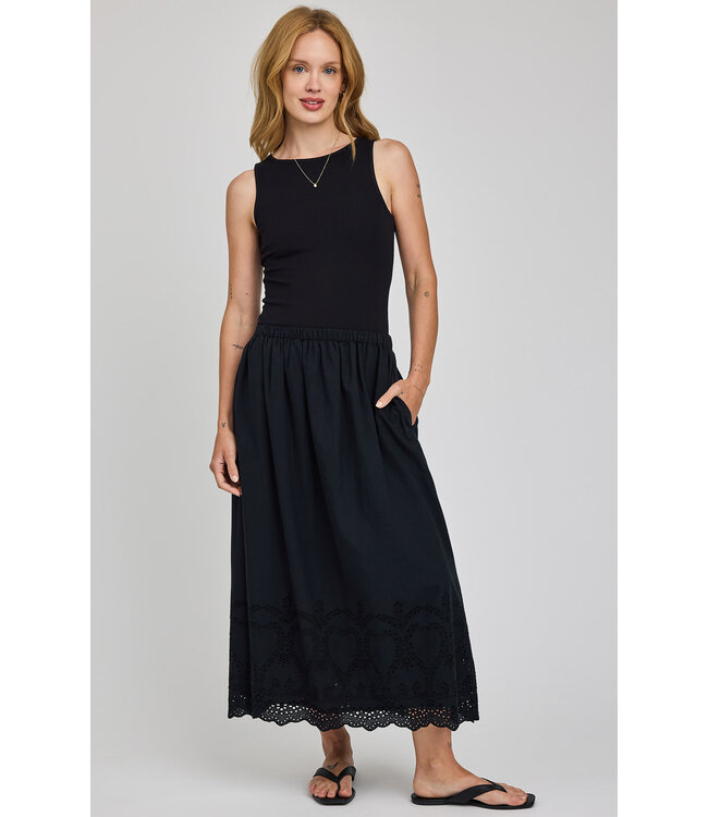 Gentle Fawn Elodie Eyelet Skirt - Black