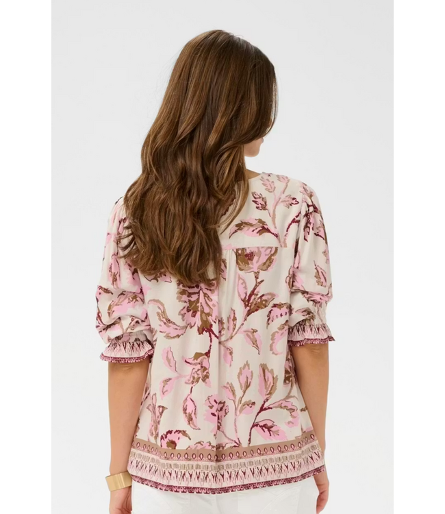 Cream CRTiah Boho Blouse - Pink Flower