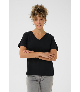 Cream CrNaia V-Neck Shirt - Black