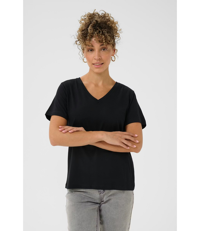 Cream CrNaia V-Neck Shirt - Black