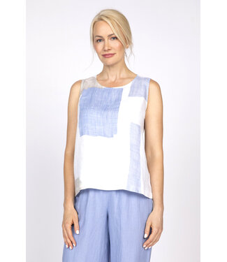 Olivia Sunset Linen Tank - Costal Print