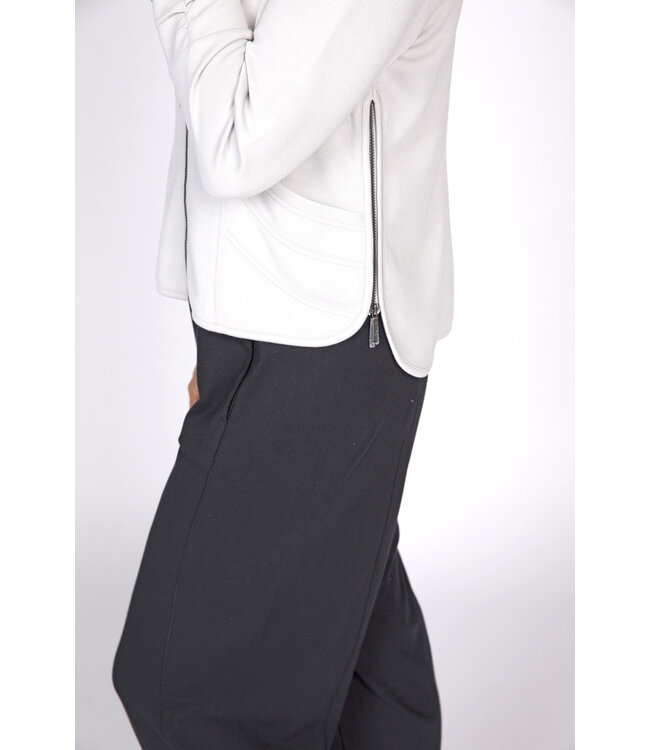 Olivia Border Stitch Jacket - Sandy Grey