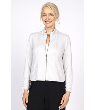 Olivia Border Stitch Jacket - Sandy Grey