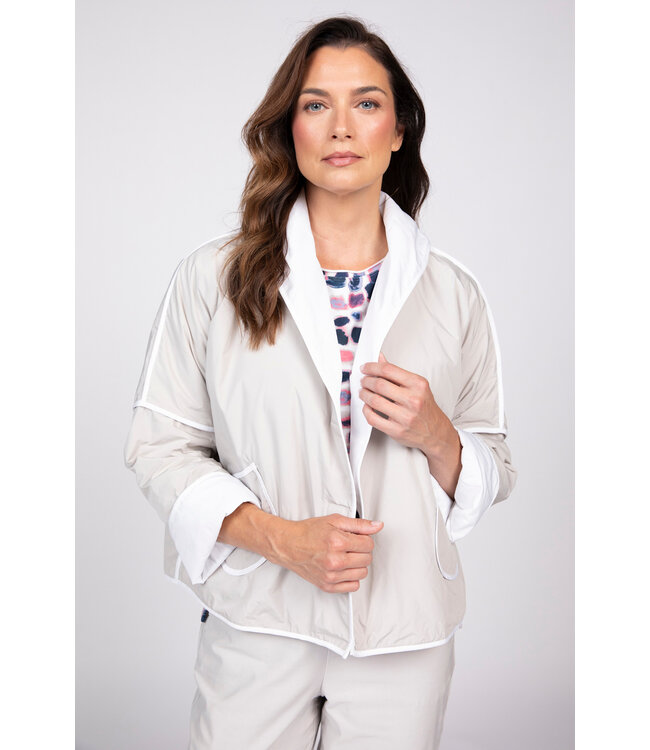 Olivia Reversible Crop Jacket - Sandy Grey