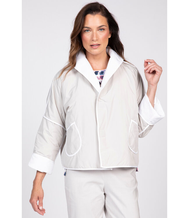 Olivia Reversible Crop Jacket - Sandy Grey