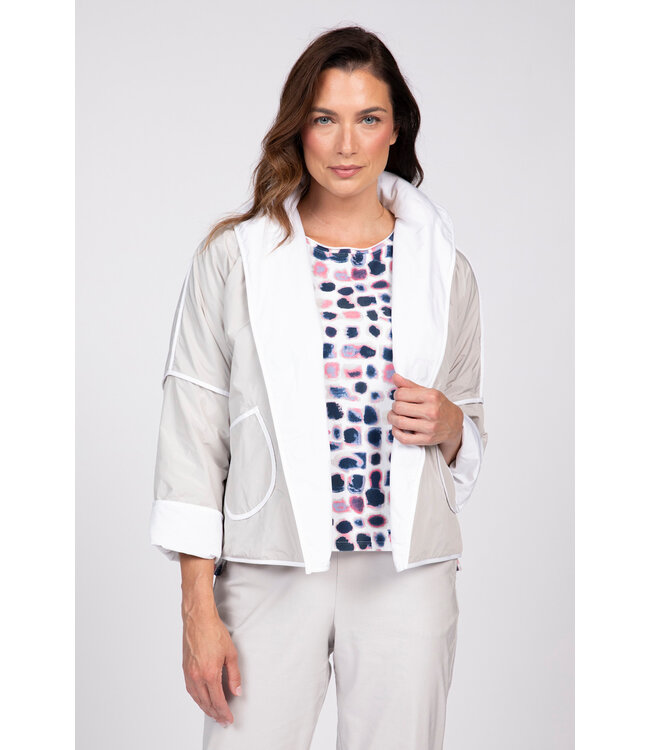 Olivia Reversible Crop Jacket - Sandy Grey