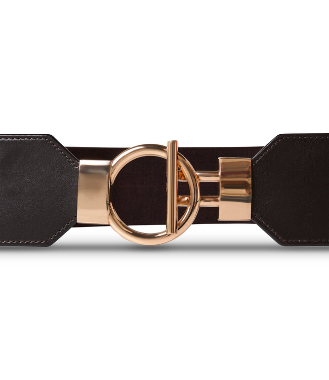 Zoe Stretch Belt - Black & Gold
