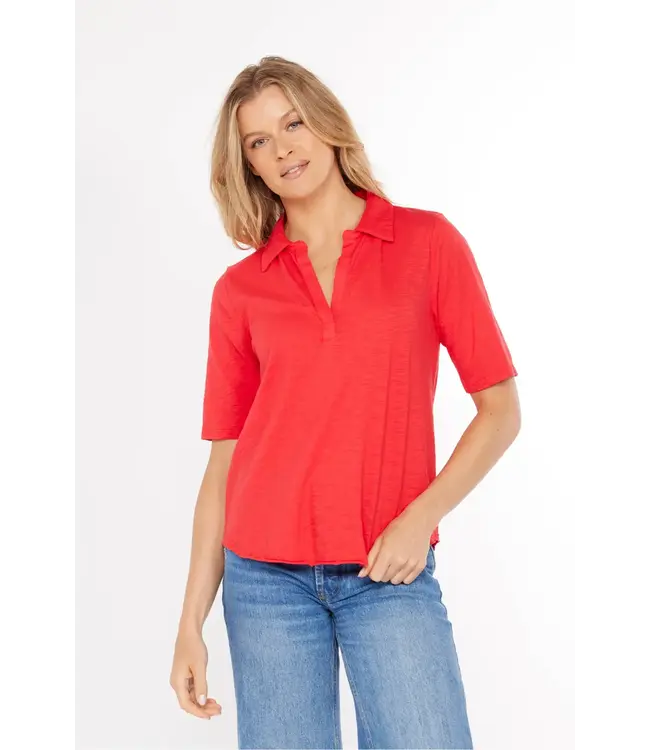 Mododoc Half Sleeve Polo Tee - Fiery Glow