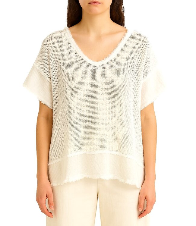 Mesh Short Sleeve w/ Undershirt - White