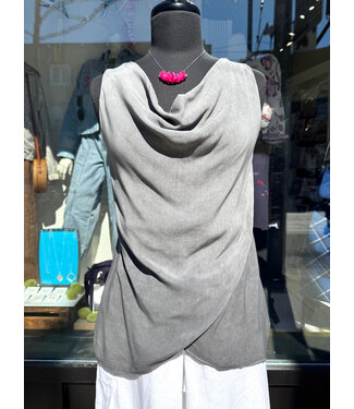 Cowl-Neck Tank - Grey