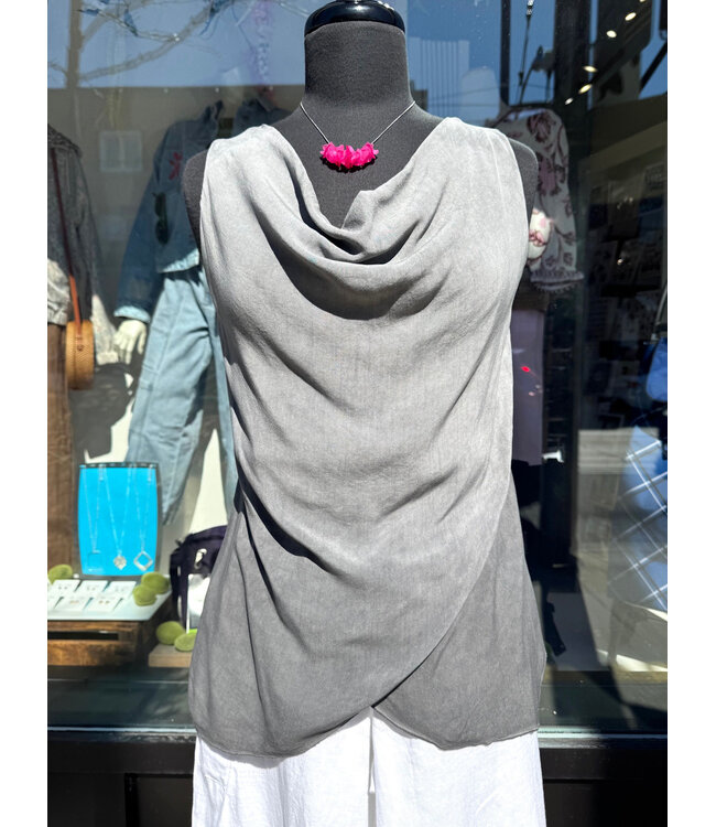 Cowl-Neck Tank - Grey