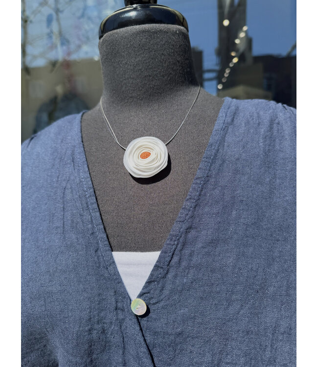 Linen Crossover Top - Navy